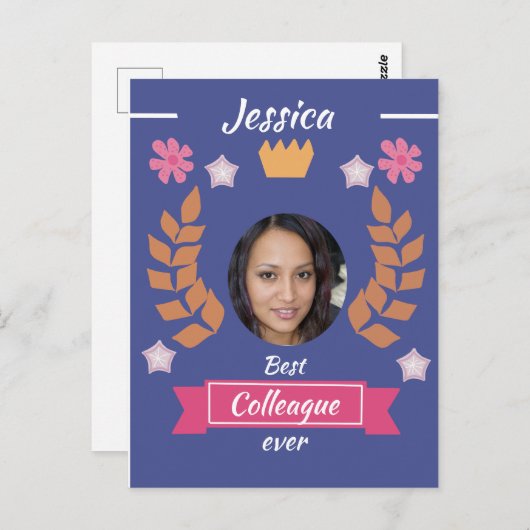 Carte Postale collègue le plus mignon jamais - meilleur co-trava (Devant / Derrière)