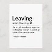 Carte Postale Collègue qui part Mugfunny (Devant)