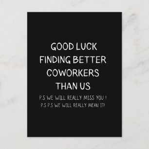 Carte Postale Collègue quittant Coworker Quitter Funny New Job