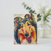 CARTE POSTALE COLLIE 3 (Debout devant)