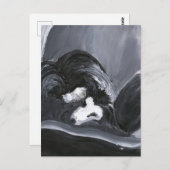 Carte Postale Collie Bordure Pose La Peinture (Devant / Derrière)