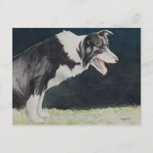 Carte postale Collie Dog Art Border