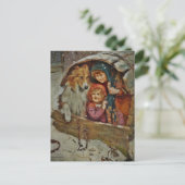 Carte Postale Collie et les enfants dans la niche (Debout devant)