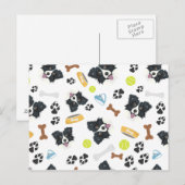 Carte Postale Collie frontalier de chien souriant (Devant / Derrière)