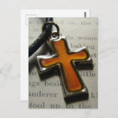 Carte Postale Collier Croix Vie morte (Devant / Derrière)
