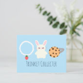 Carte Postale Collier De Fraise Mignonne, Lapin Et Anneau (Debout devant)