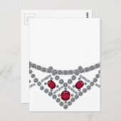 Carte Postale Collier de rubis diamant des années 1950 (Devant / Derrière)