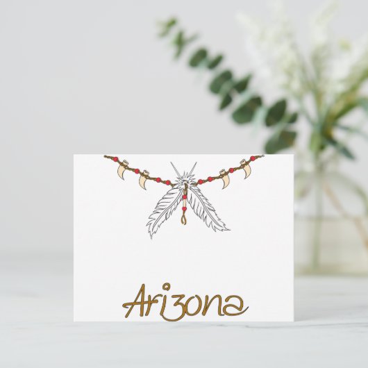 Carte Postale Collier en plume (Debout devant)