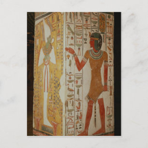 Carte Postale Collier représentant Osiris et un prêtre portant