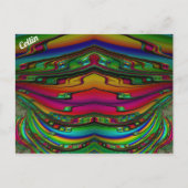 Carte Postale COLLIN ~ Motif de conception fractale 3D ~ Multico (Devant)