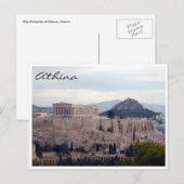 Carte Postale colline de l'acropole Athína (Devant / Derrière)