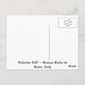Carte Postale Colline de Palatine à Rome, Italie (Dos)