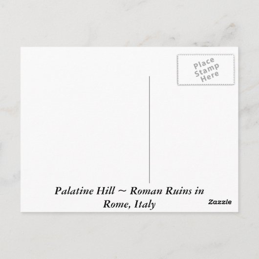 Carte Postale Colline de Palatine à Rome, Italie (Dos)