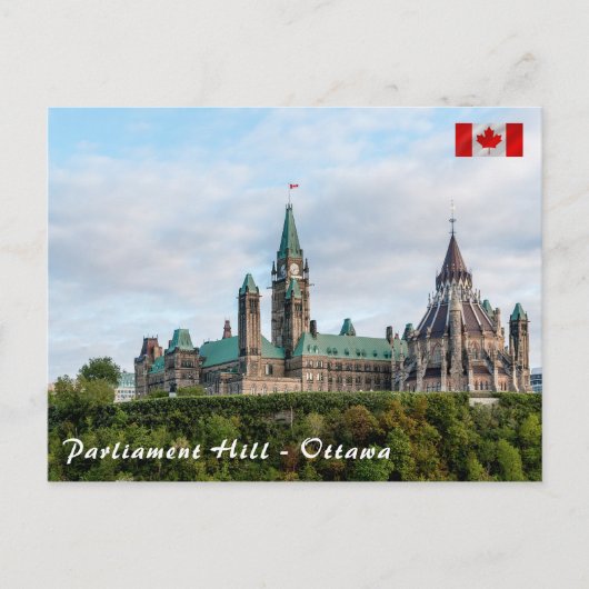 Carte Postale Colline du Parlement à Ottawa - Ontario, Canada (Devant)