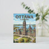 Carte Postale Colline du Parlement Canada (Debout devant)