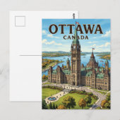 Carte Postale Colline du Parlement Canada (Devant / Derrière)