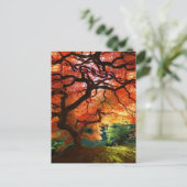 Carte Postale Colline rouge d'arbre (Debout devant)