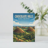 Carte Postale Collines de chocolat Philippines (Debout devant)