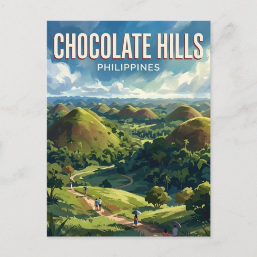Carte Postale Collines de Chocolate Philippines (Devant)