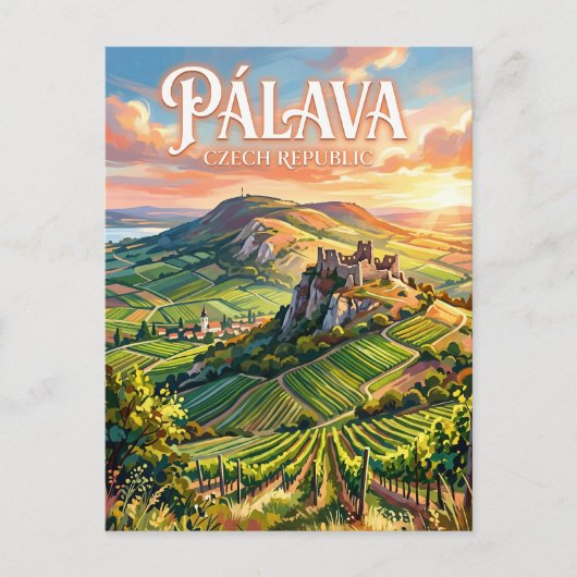 Carte Postale Collines de Pálava République tchèque (Devant)