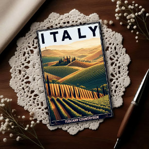 Carte Postale Collines ondoyantes de Toscane – Voyage vintage