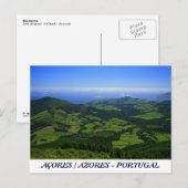 Carte Postale Collines vertes - Açores (Devant / Derrière)