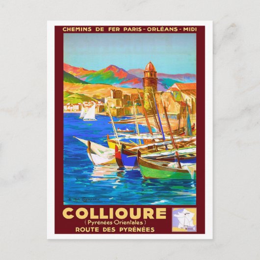 Carte Postale Collioure, Pyrénées, France, Bateaux sur le port,  (Devant)