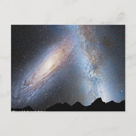 Carte Postale Collision de voie laiteuse et Andromeda (Devant)
