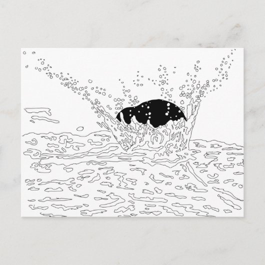 Carte Postale Collision, Illustration d'éclaboussure (Devant)