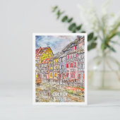 Carte Postale Colmar France Travel Place Aquarelle (Debout devant)