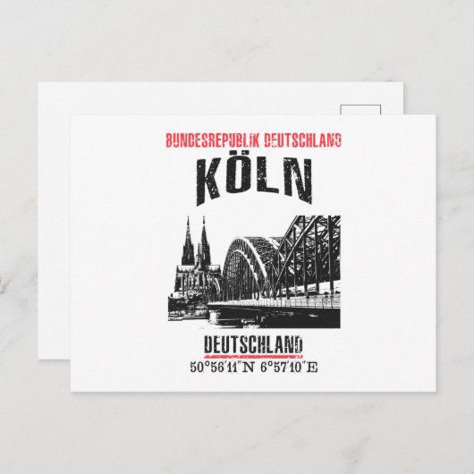 Carte Postale Cologne (Devant / Derrière)