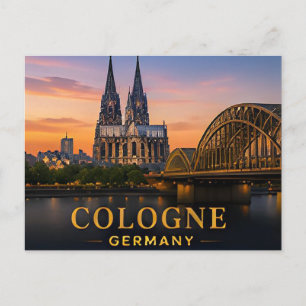 Carte Postale Cologne Allemagne Destination de Voyage Iconique s