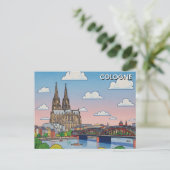 Carte Postale Cologne Cathedral Germany Night Travel (Debout devant)