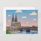 Carte Postale Cologne Cathedral Germany Night Travel (Devant / Derrière)