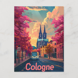 Carte Postale Cologne : Cathédrale Majesté et Tranquillité viole
