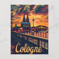 Cologne : Cathédrale Silhouette sur le Rhin