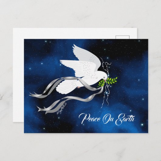 Carte Postale Colombe blanche (Devant / Derrière)