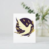 Carte Postale Colombe de la paix violette et or (Debout devant)