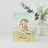 Carte Postale Colombe et ange de blanc (Debout devant)