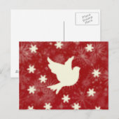 Carte Postale Colombe et flocons de neige (Devant / Derrière)