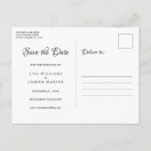 Carte Postale Colombes dorées et élégant script de save the date (Dos)