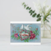 Carte Postale Colombes et Anniversaire de poignée de main (Debout devant)