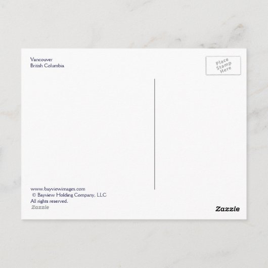 Carte Postale Colombie-Britannique (Dos)