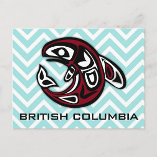 Carte Postale Colombie-Britannique Orque Totémique Tribal Nautil