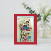 Carte Postale Colombie-Britannique vintage avec drapeaux (Debout devant)