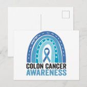 Carte Postale Colon Cancer Awareness Blue Rainbow Cadeau (Devant / Derrière)