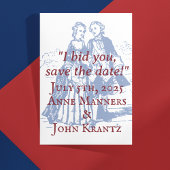 Carte Postale Colonial American Couple Save-the-Date