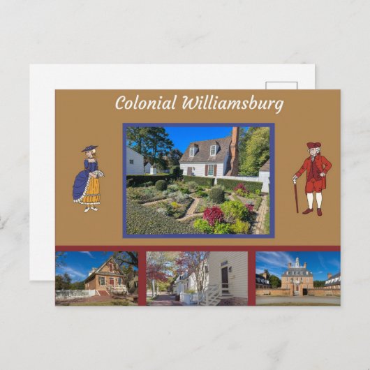Carte Postale Colonial Williamsburg Virginie (Devant / Derrière)