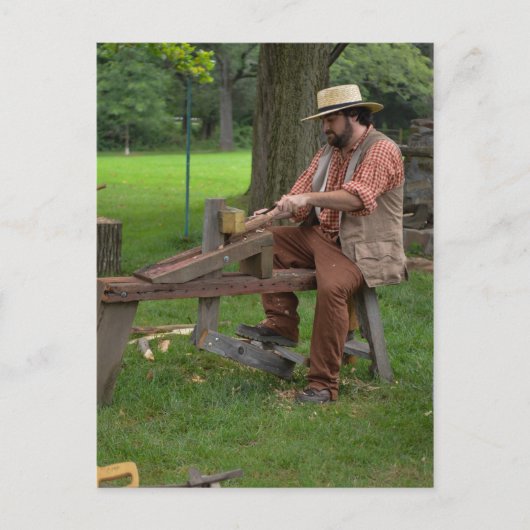 Carte postale coloniale de travail du bois (Devant)