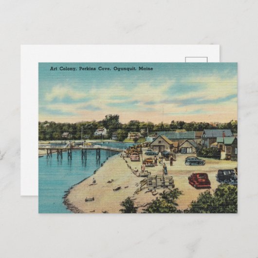 Carte Postale Colonie d'art à Perkins Cove, Ogunquit, Maine (Devant / Derrière)